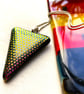 Dotty Triangle dichroic glass pendant