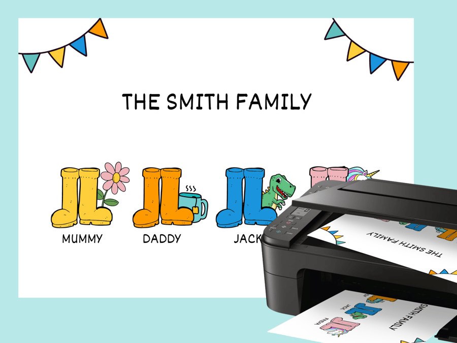 Personalised family wall art printable