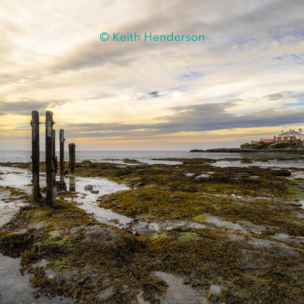 Low Tide at St Mary's, Whitley Bay print