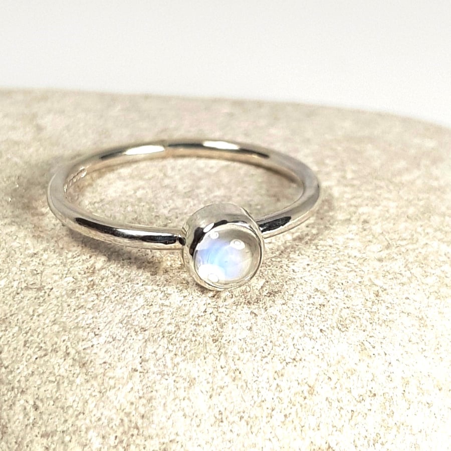 Sterling Silver Moonstone Stacking Ring