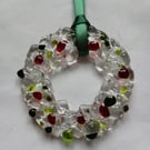 Fused glass Christmas wreathes