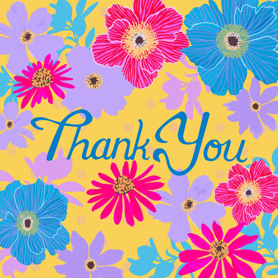 Floral Handmade Thank You Card