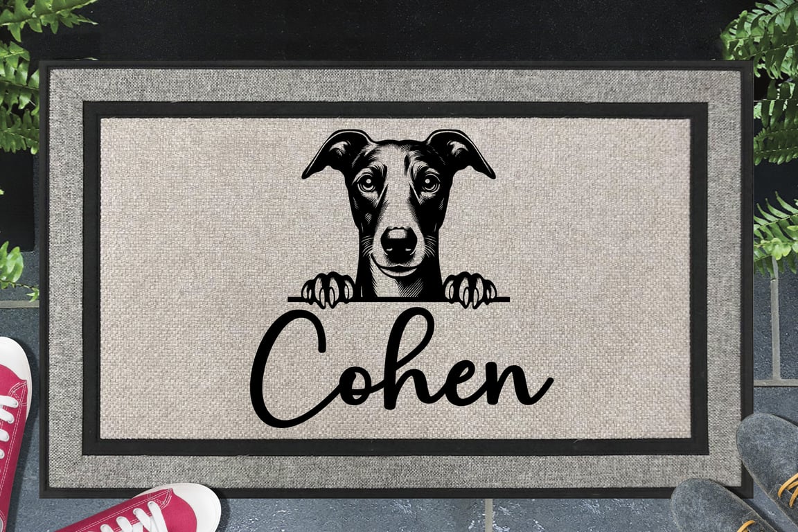 Whippet Dog Door Mat No.2 - Personalised Whippet All Weather Doormat - 45x70cm 