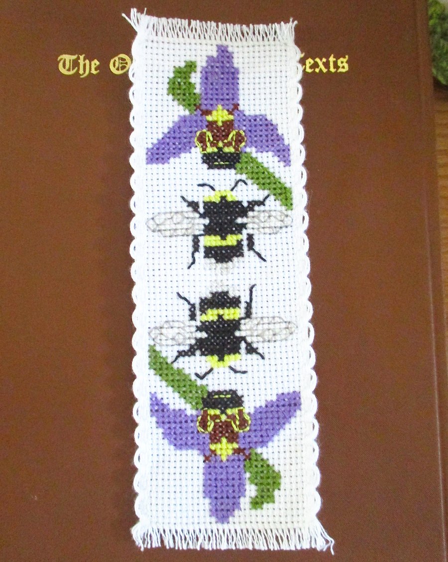 Bee Orchid Counted Cross Stitch Bookmark Kit