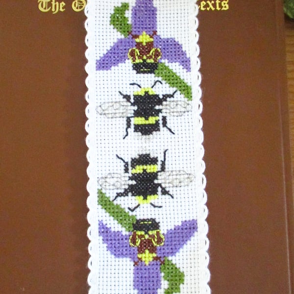 Bee Orchid Counted Cross Stitch Bookmark Kit