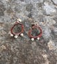 Copper and Silver Mismatched Seed Pod Stud Earrings - Image 8