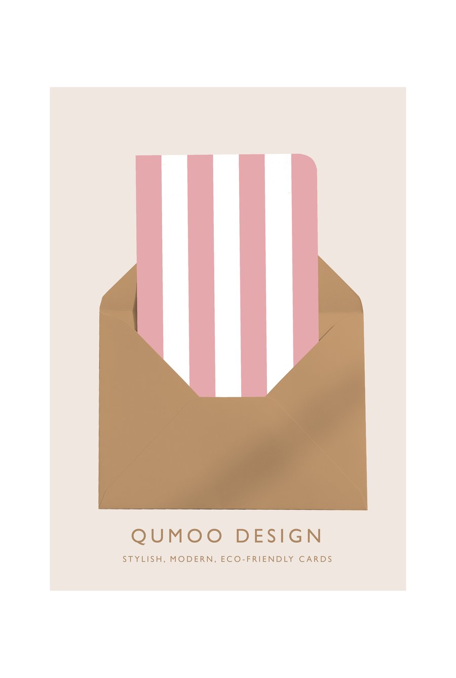 Stripes cards pink blue yellow birthday anniversary new baby wedding (QM230)