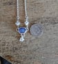 Sterling silver flower necklace with kyanite, dainty gemstone necklace - Image 7