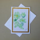 hand painted floral greetings card ( ref FA 217 A5 )