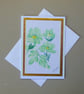 hand painted floral greetings card ( ref FA 217 A5 )