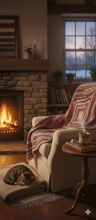 Vintage Crochet Granny Square Blanket Throw - Handmade Boho Berry Plum