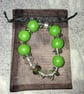 Green Snake Charm Bracelet - Handmade Beaded Bracelet - Image 2