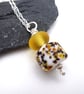 lampwork glass leopard print pendant necklace