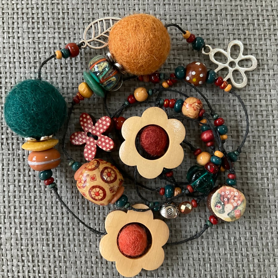 “Earth” lariat necklace