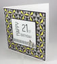 Handmade geometric pattern 21st Birthday card - insert can be personalised - Image 5