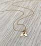 9ct yellow gold teeny tiny star letter charm pendants and chain - Image 4