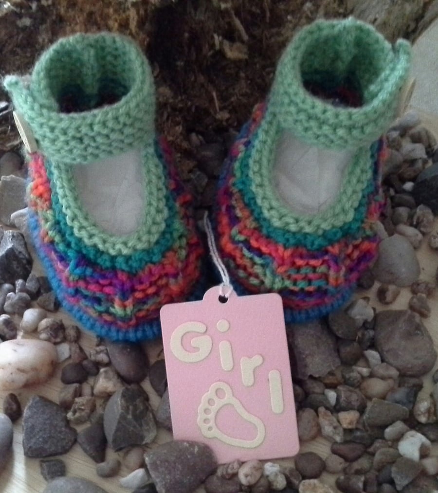 Gender Nutral Hand Knitted Baby Shoes