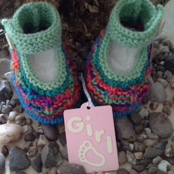 Gender Nutral Hand Knitted Baby Shoes