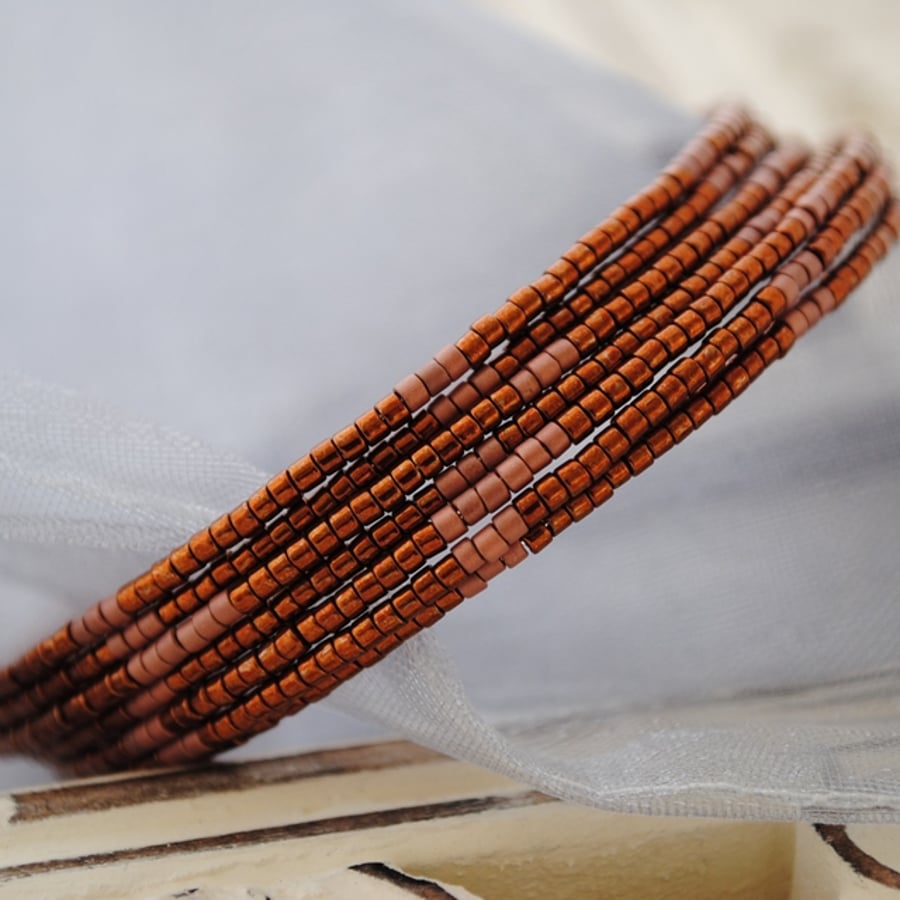 Sale-Copper wrap (memory wire) Bracelet