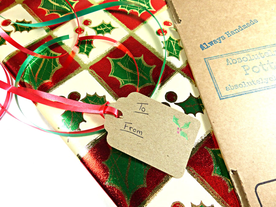 Extra - 1 x  Christmas Wrapping Service - Holly Paper