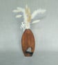 Wood Dried Flower Vase with Cutout Upcycled Reclaimed Wood Vase Dark Oak Finish - Image 2