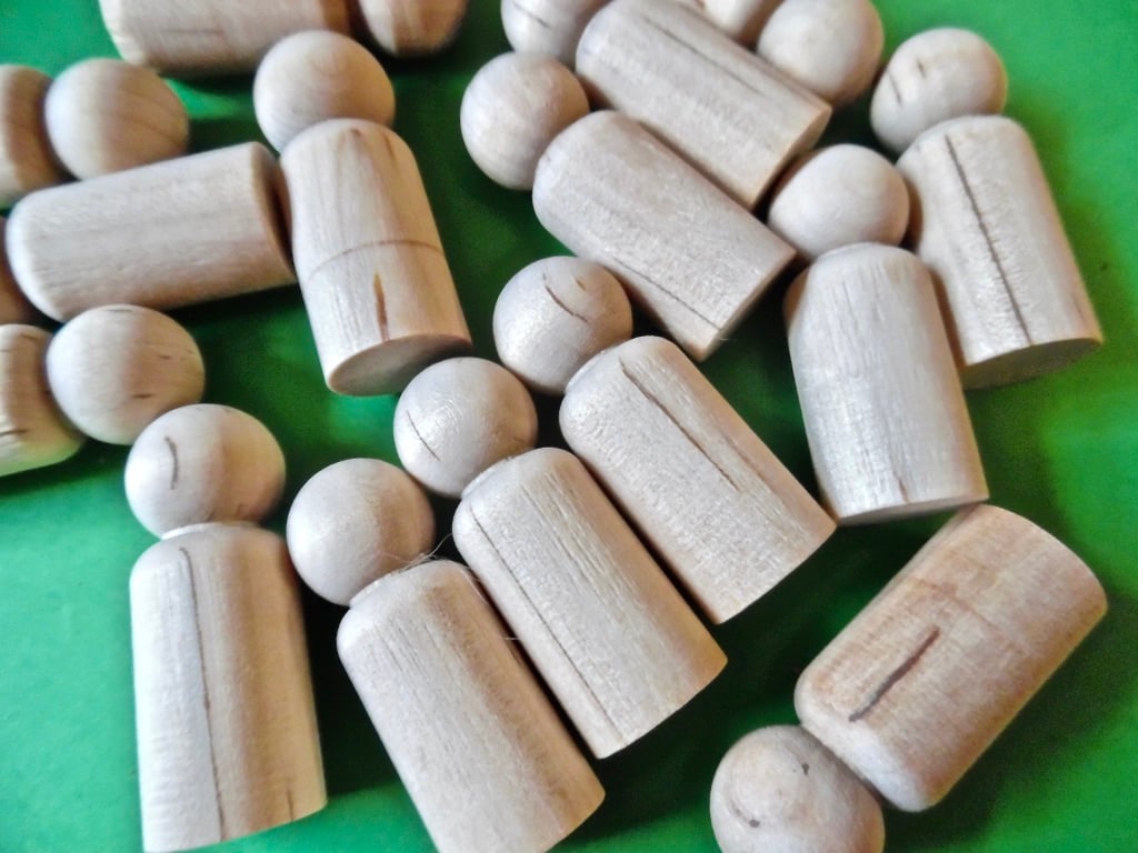 5 x 4cm  Straight sided-  peg dolls wood  SECONDS