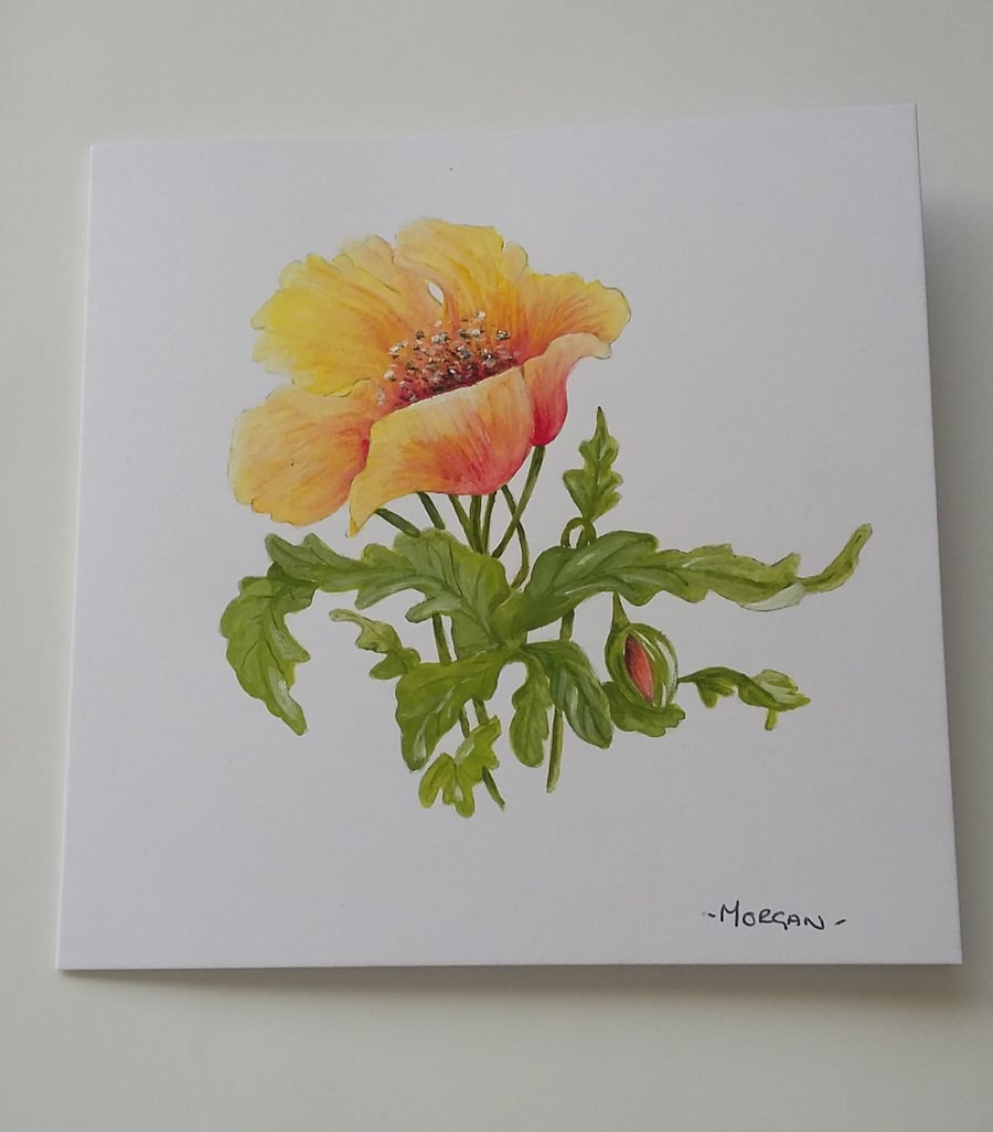 HAND PAINTED WATER COLOUR CARD OF SPRING FLOWERS - Folksy