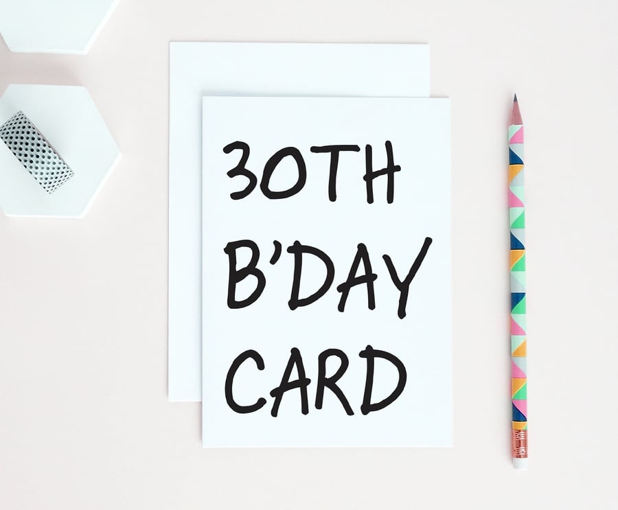 30th Birthday Card 