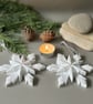 White Christmas Snowflake Decorations - Hanging Ornaments - Image 1