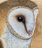 Barn owl original painting on oak wood - Image 4
