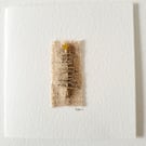 Handmade Embroidered 'Metallic Gold Tree' Christmas Greeting Card 