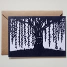 Willow Tree with Carved Heart - Anniversary Greeting Card - Eco-friendly 