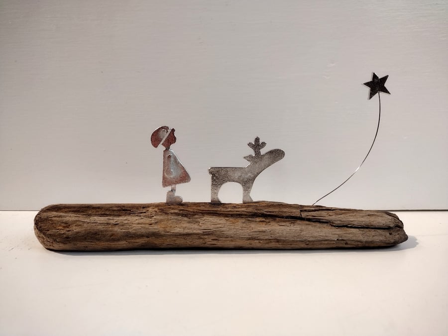 Girl, Reindeer and Star