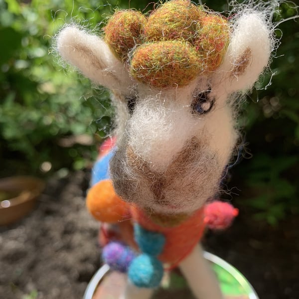 Needle Felted Llama, Wool Llama, Felt Llama, Handmade Llama, Alpaca