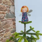 Embroidered Tree Top Fairy Decoration