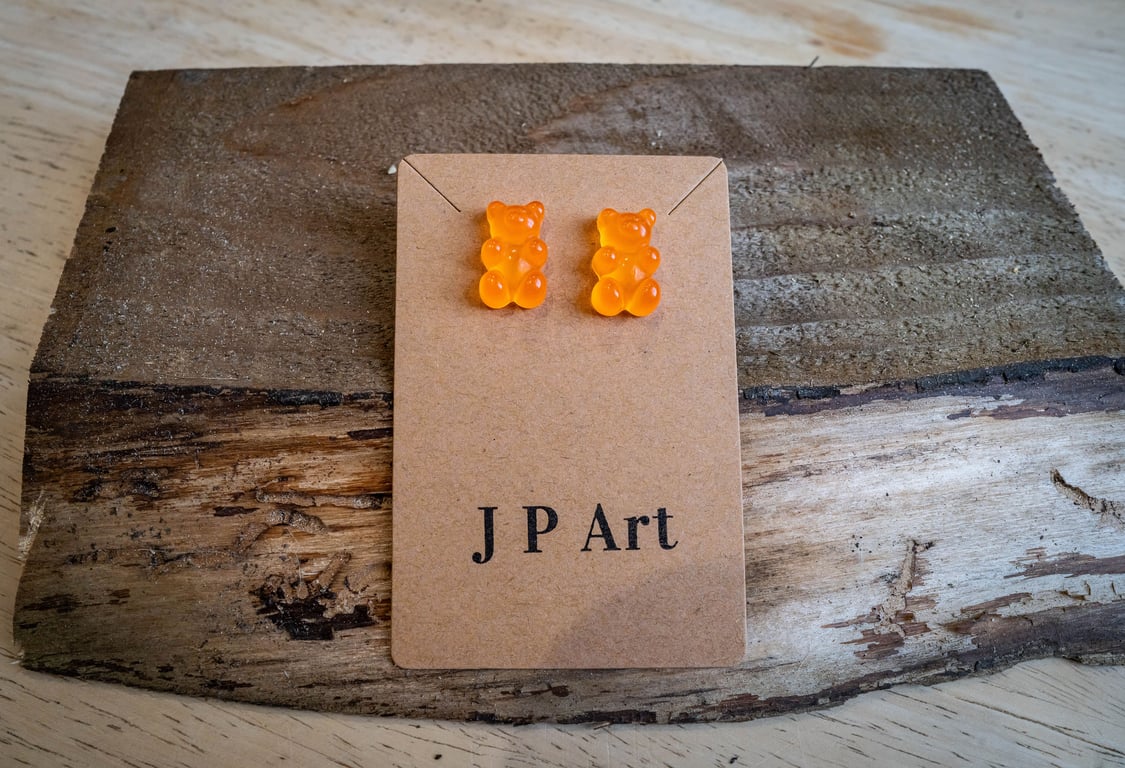Tangerine Gummy Bear Earrings 
