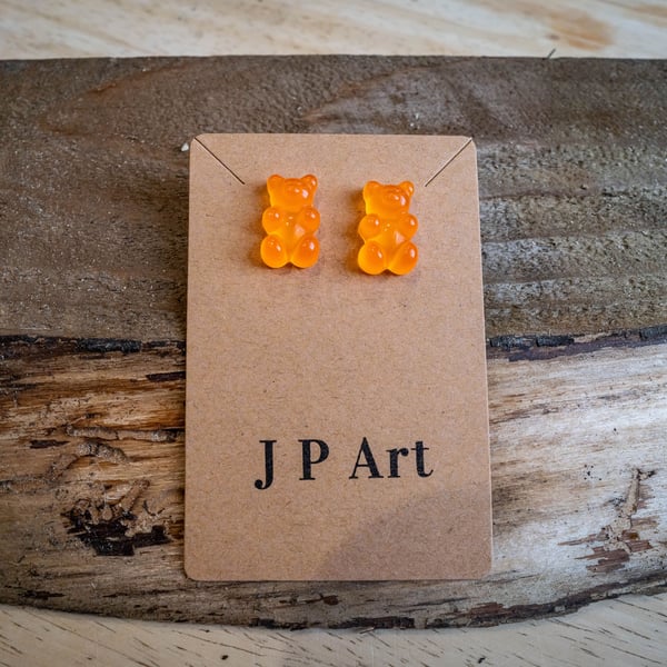 Tangerine Gummy Bear Earrings 