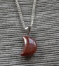 Crescent Pendant Gemstone on Silver Chain - Image 4
