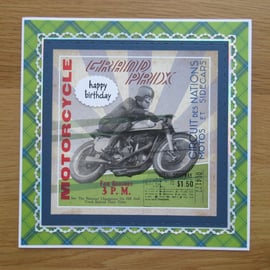 Motorcycle Grand Prix - Birthday Card