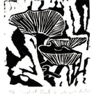 Velvet Shank 2 original linocut