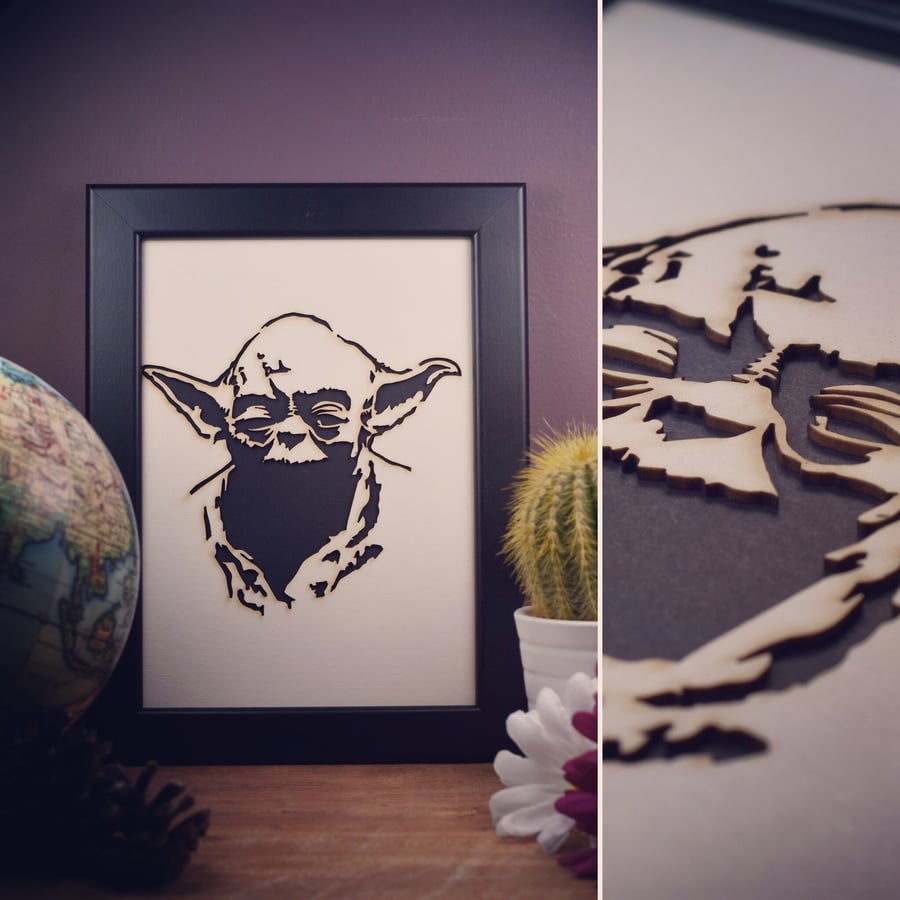 Star Wars Yoda Framed Artwork - 13cm x 18cm