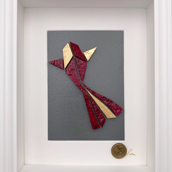 Kala, botanical artwork made of Virginia creeper leaves