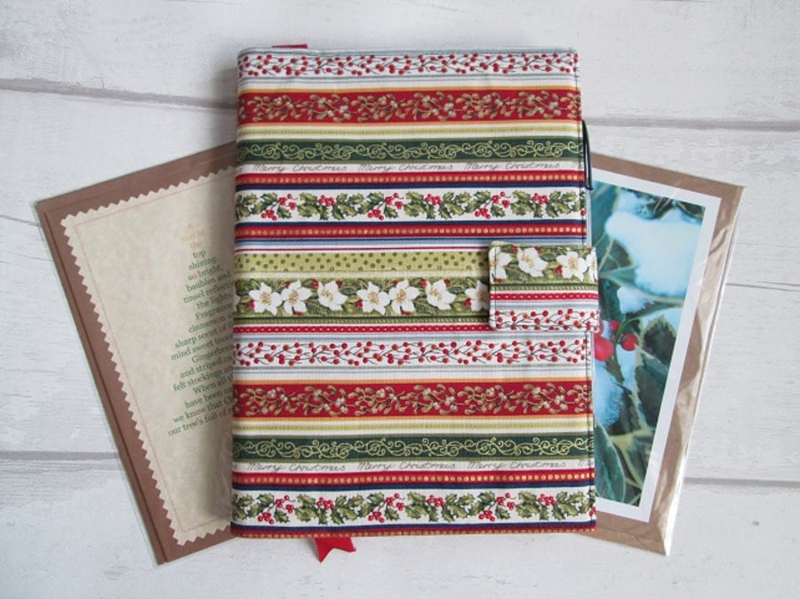 SOLD - SALE - A5 Festive Foliage Christmas Planner Reusable Notebook Cover