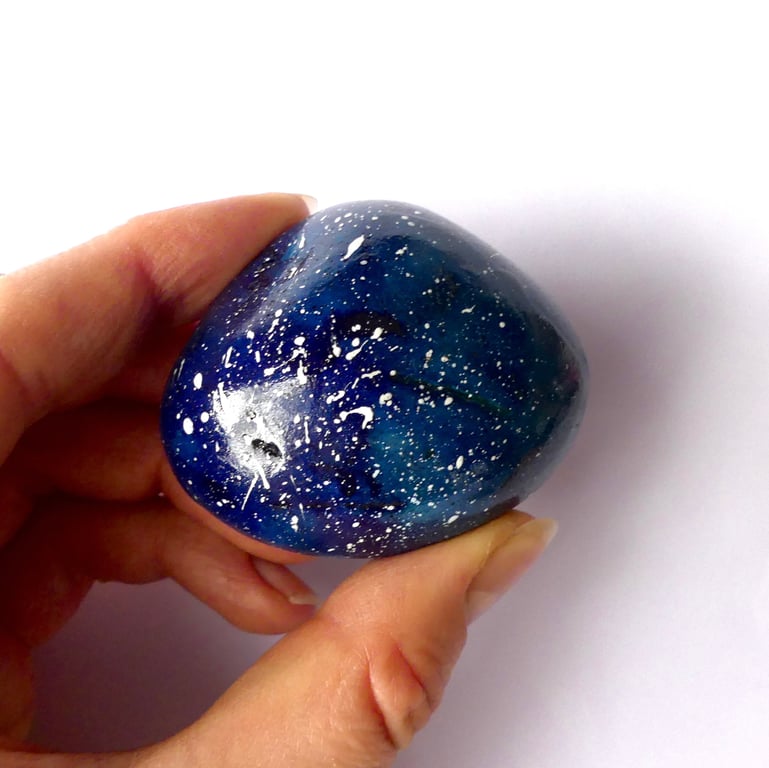 Painted Galaxy Stone - READY TO SHIP