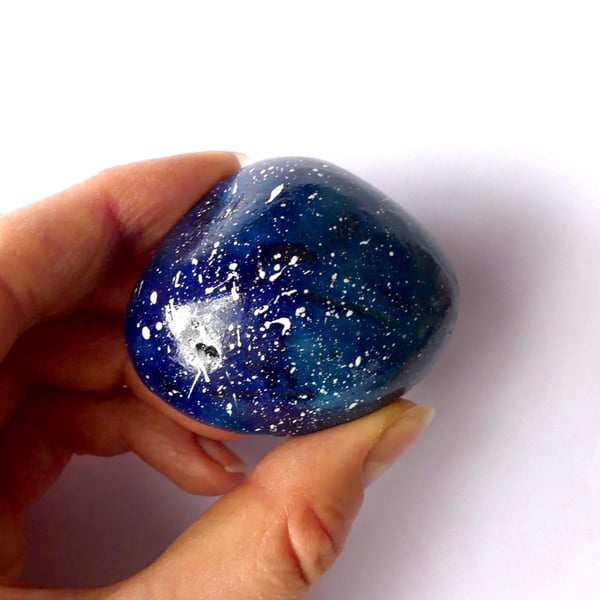 Painted Galaxy Stone - READY TO SHIP