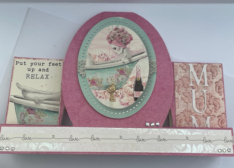 Put your feet up and relax Mum Mother's day or birthday card