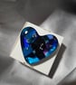 Fused Glass Pocket Heart - Starry night