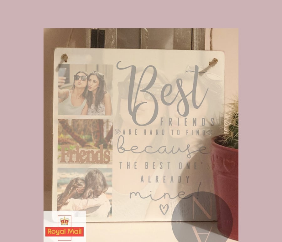 Best Friends Personalised Photo Plaque Sign Gift For favourite GirlBoy friend