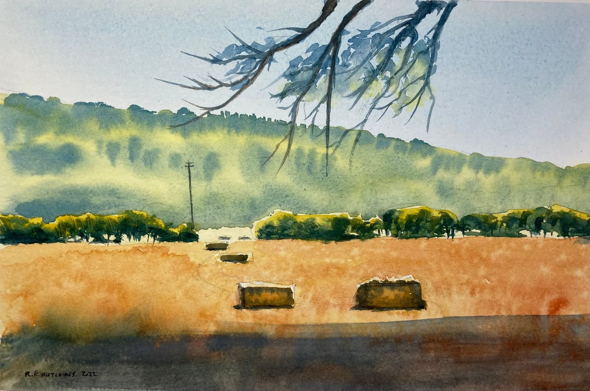 En plein air 2022 hottest day in the uk (Pure Original Watercolour)