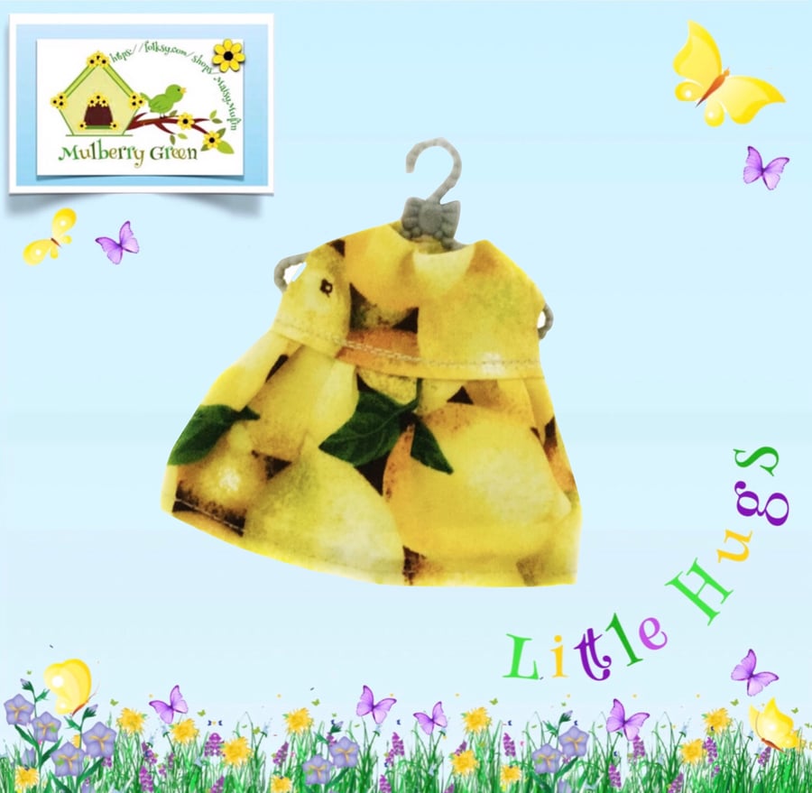 Lemon Print Dress to fit the Little Hugs dolls and Baby Daisy